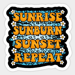 Sunrise Sunburn Sunset Repeat Summer T-Shirt Sticker